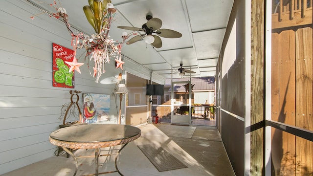 view of patio / terrace featuring ceiling fan