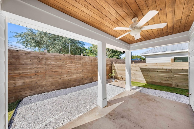 view of patio / terrace featuring ceiling fan