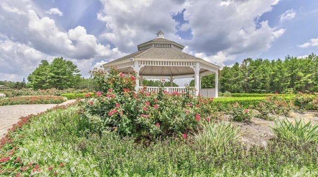 view of community with a gazebo