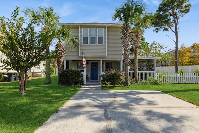 view of front of house with a front yard