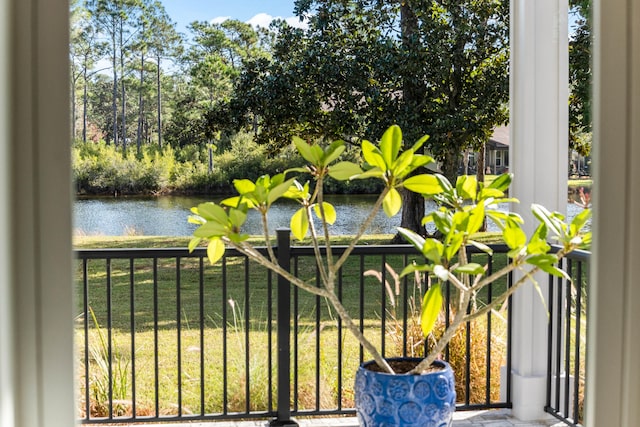 balcony with a water view