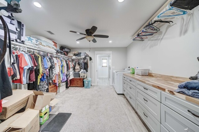 248 Sukoshi Dr, Panama City, FL 32404 - spacious closet with independent washer and dryer and a ceiling fan