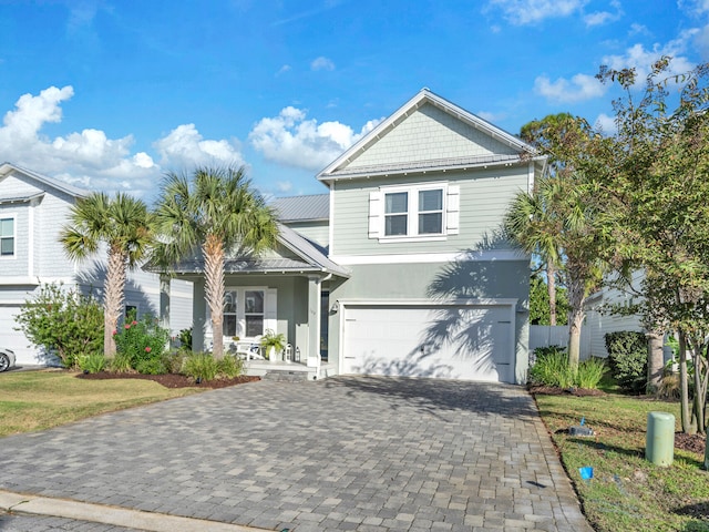 view of property featuring a garage