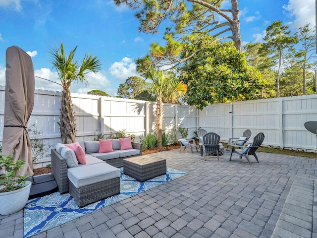 view of patio with outdoor lounge area