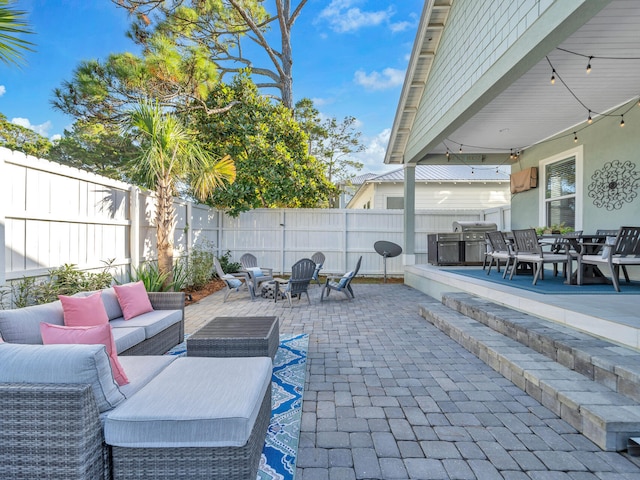 view of patio / terrace featuring outdoor lounge area