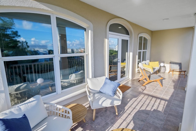 exterior space featuring french doors