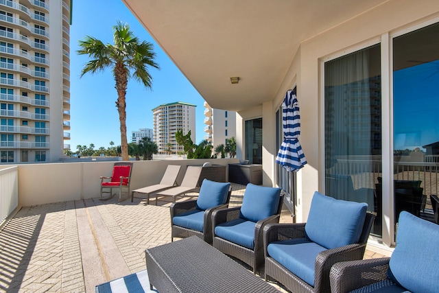 view of patio featuring an outdoor hangout area