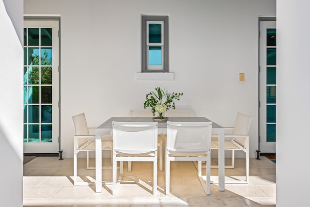 view of tiled dining space