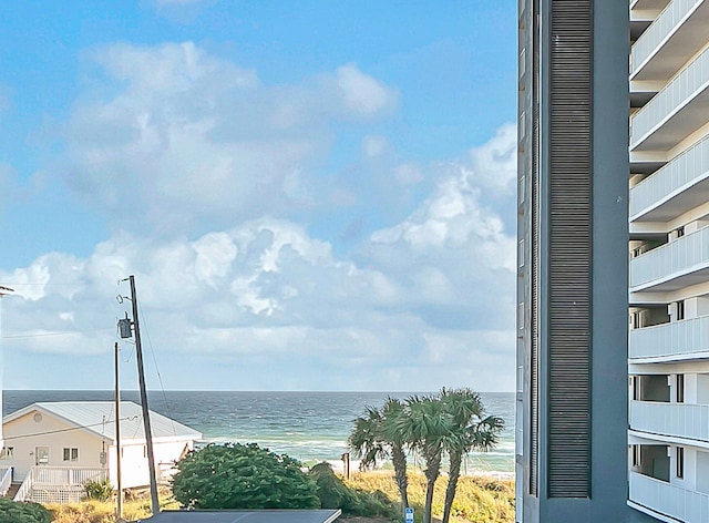 view of water feature featuring a view of the beach