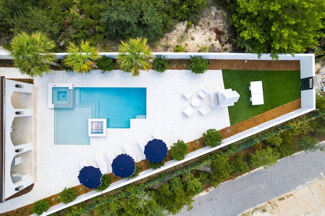 48 Paradise By The Sea Blvd, Inlet Beach, FL 32461 - aerial view of property and surrounding area featuring a pool area