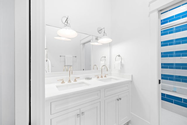 48 Paradise By The Sea Blvd, Inlet Beach, FL 32461 - bathroom with a tile shower and double vanity