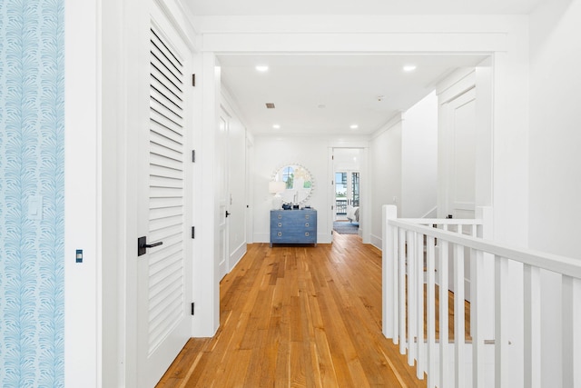 corridor featuring light hardwood / wood-style flooring