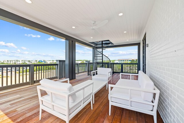 48 Paradise By The Sea Blvd, Inlet Beach, FL 32461 - wooden deck with outdoor lounge area