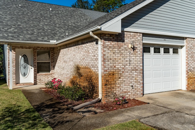 entrance to property with a garage