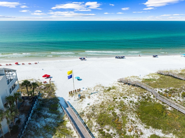 view of water feature featuring a view of the beach