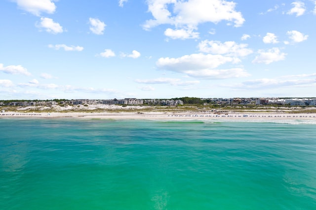 property view of water with a beach view