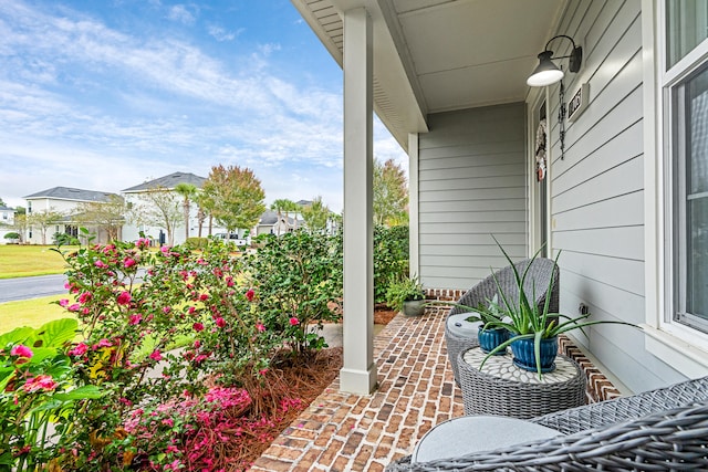 view of patio with a porch