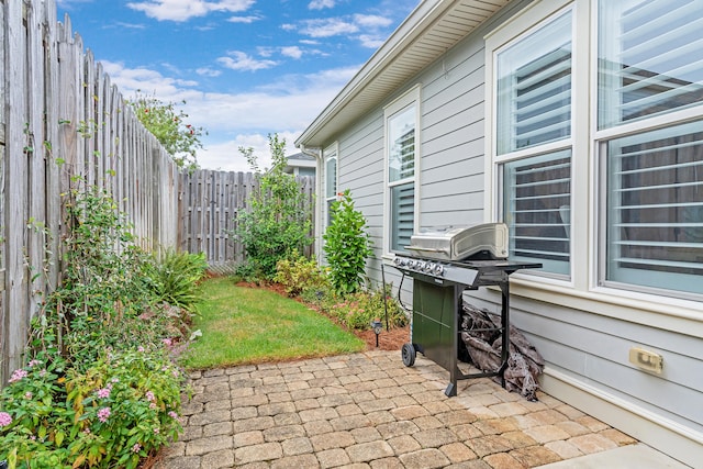 view of patio / terrace featuring area for grilling