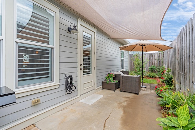 view of patio with an outdoor hangout area