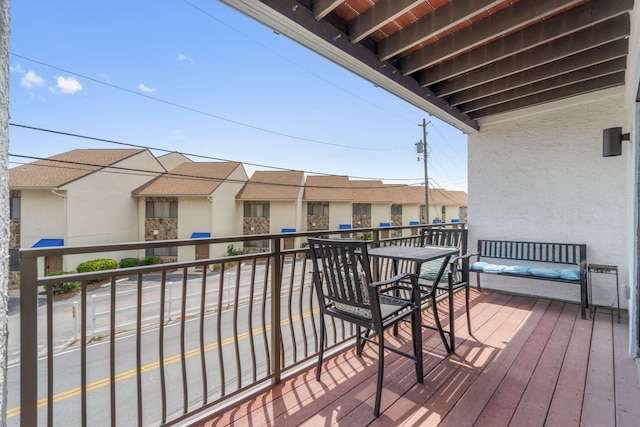balcony with a residential view