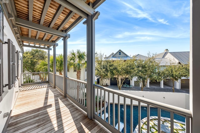 balcony with a water view