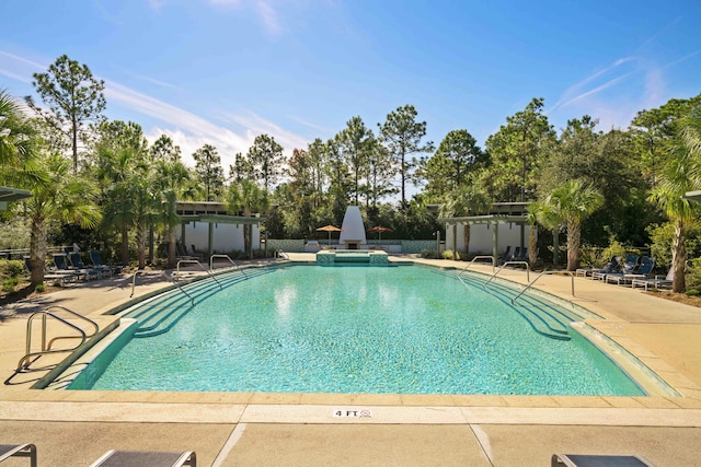 view of pool with a patio