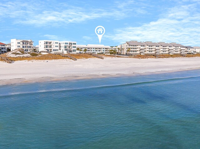 water view featuring a view of the beach