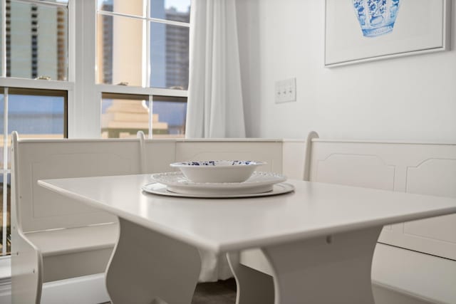 dining room with plenty of natural light