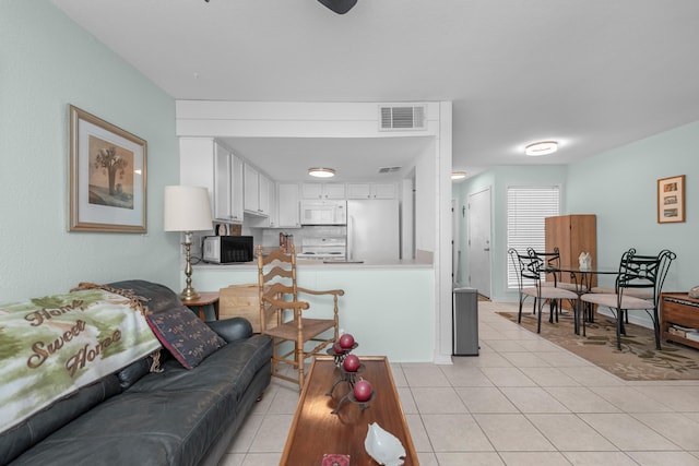 view of tiled living room