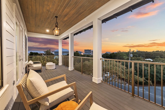 view of deck at dusk