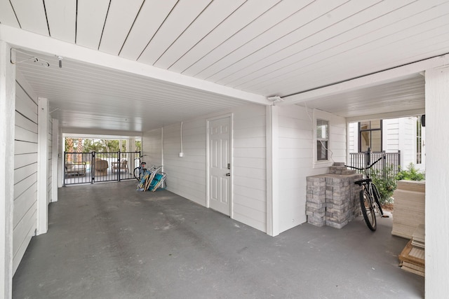 view of patio featuring a carport