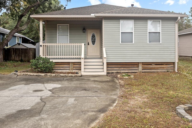 bungalow-style home featuring covered porch