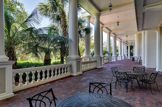 view of patio with covered porch