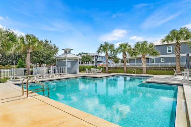 view of pool featuring a patio