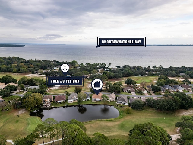 946 Shalimar Point Dr, Shalimar, FL 32579 - aerial view of residential area featuring a nearby body of water and a golf club