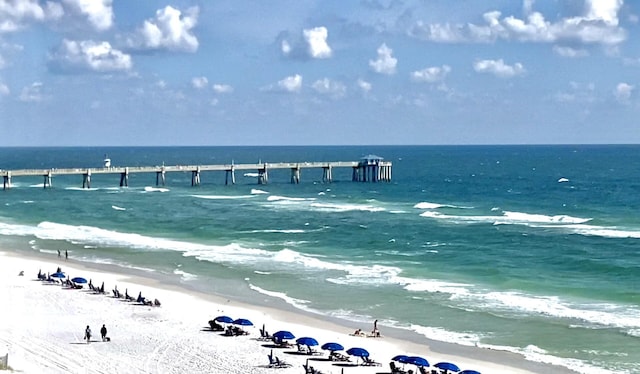 water view featuring local beach