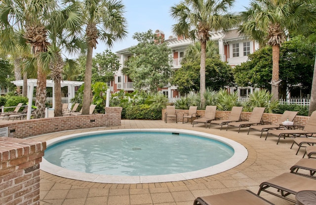 view of pool with a patio area