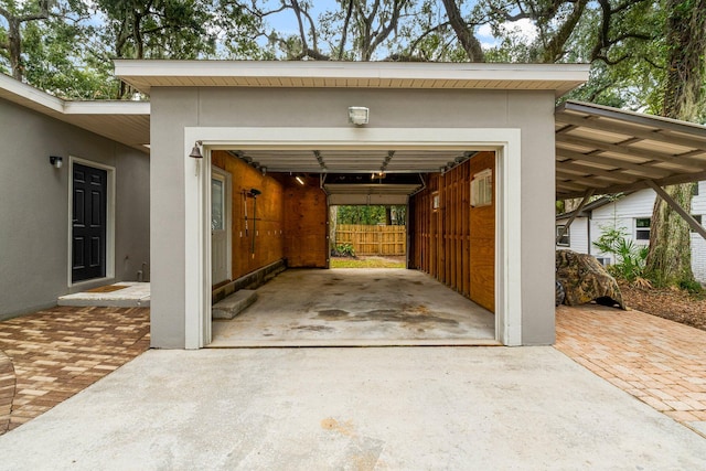 view of garage