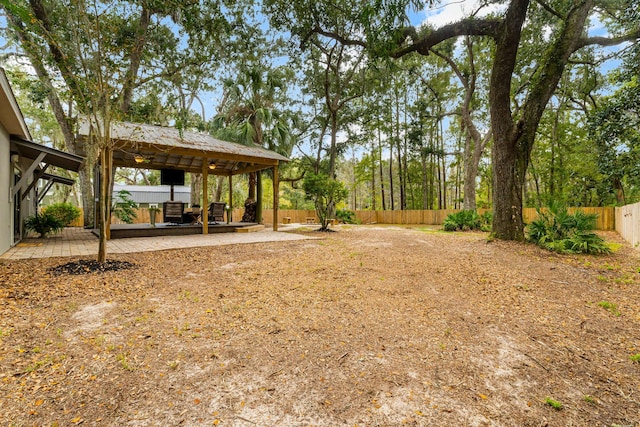 view of yard with a gazebo and a patio area