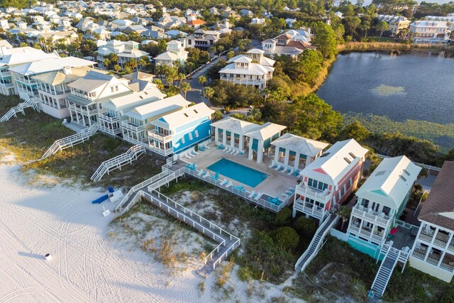 105 Carillon Market St Ste 302, Panama City Beach, FL 32413 - aerial view of residential area featuring a pool and a large body of water