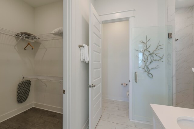 bathroom with walk in shower