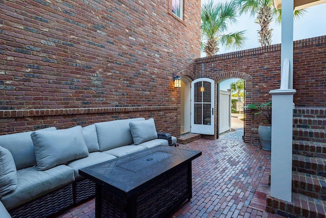 view of patio with an outdoor living space