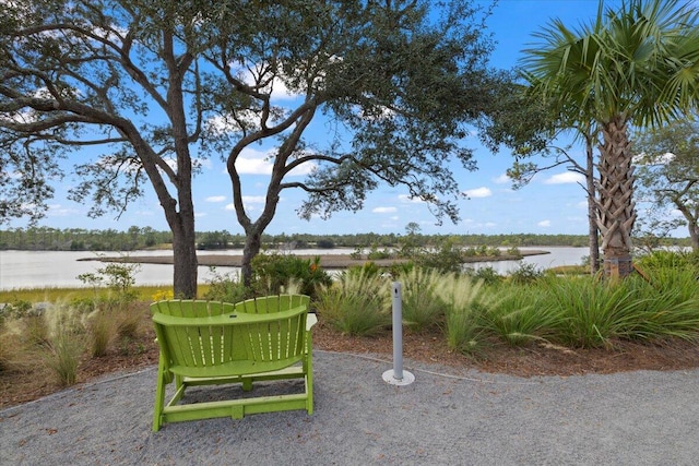 view of yard featuring a water view