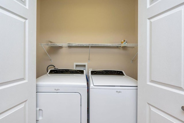 laundry room featuring independent washer and dryer