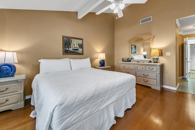 900 Gulf Shore Dr Unit 03, Destin, FL 32541 - bedroom featuring baseboards, wood finished floors, ceiling fan, and crown molding