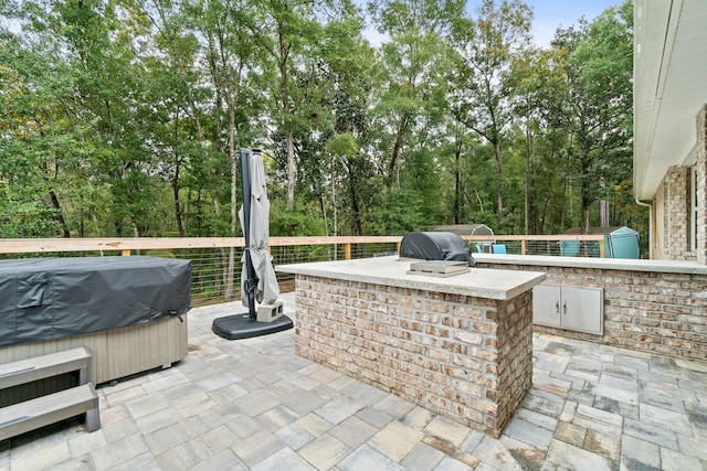 view of patio with area for grilling