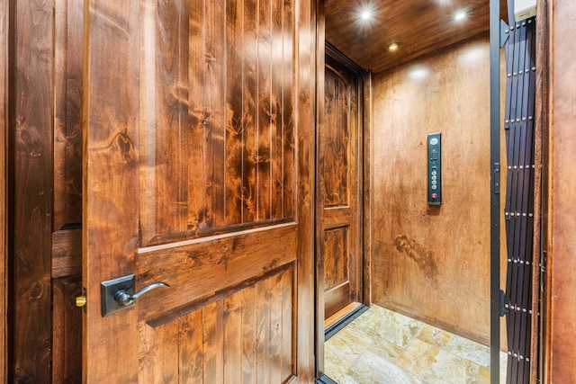 details with elevator and recessed lighting