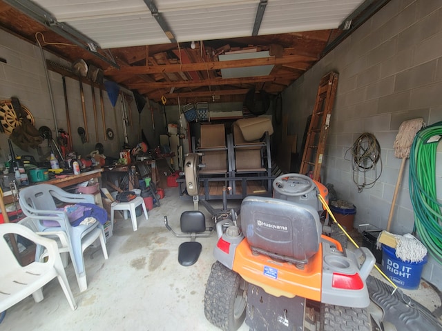 view of garage