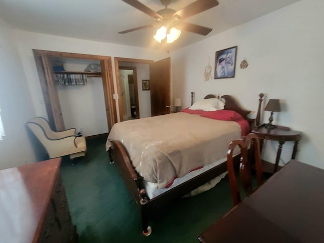 114 W May Lilly Ct, Defuniak Springs, FL 32433 - carpeted bedroom with a ceiling fan