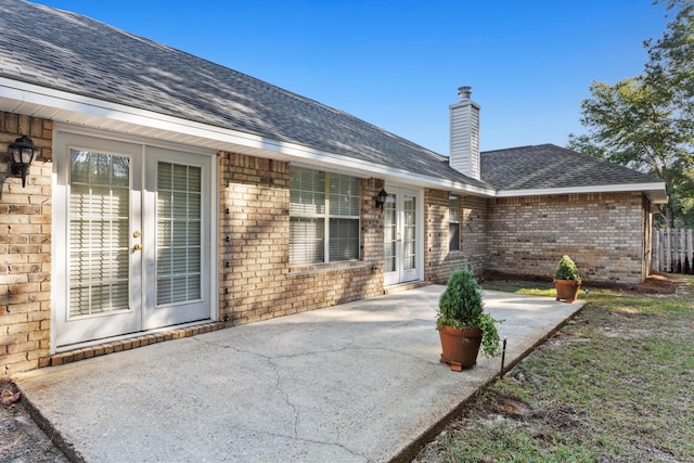 view of patio / terrace featuring french doors